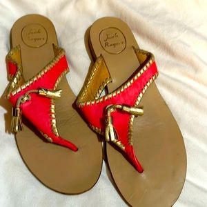 Cute hot pink with gold tassel Jack Rogers